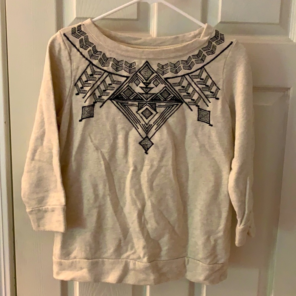 Tribal light tan sweatshirt. Lucky Lotus size S